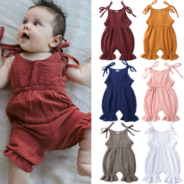 Baby Meisjes Mouwloze Romper – Comfortabele Zomer Jumpsuit