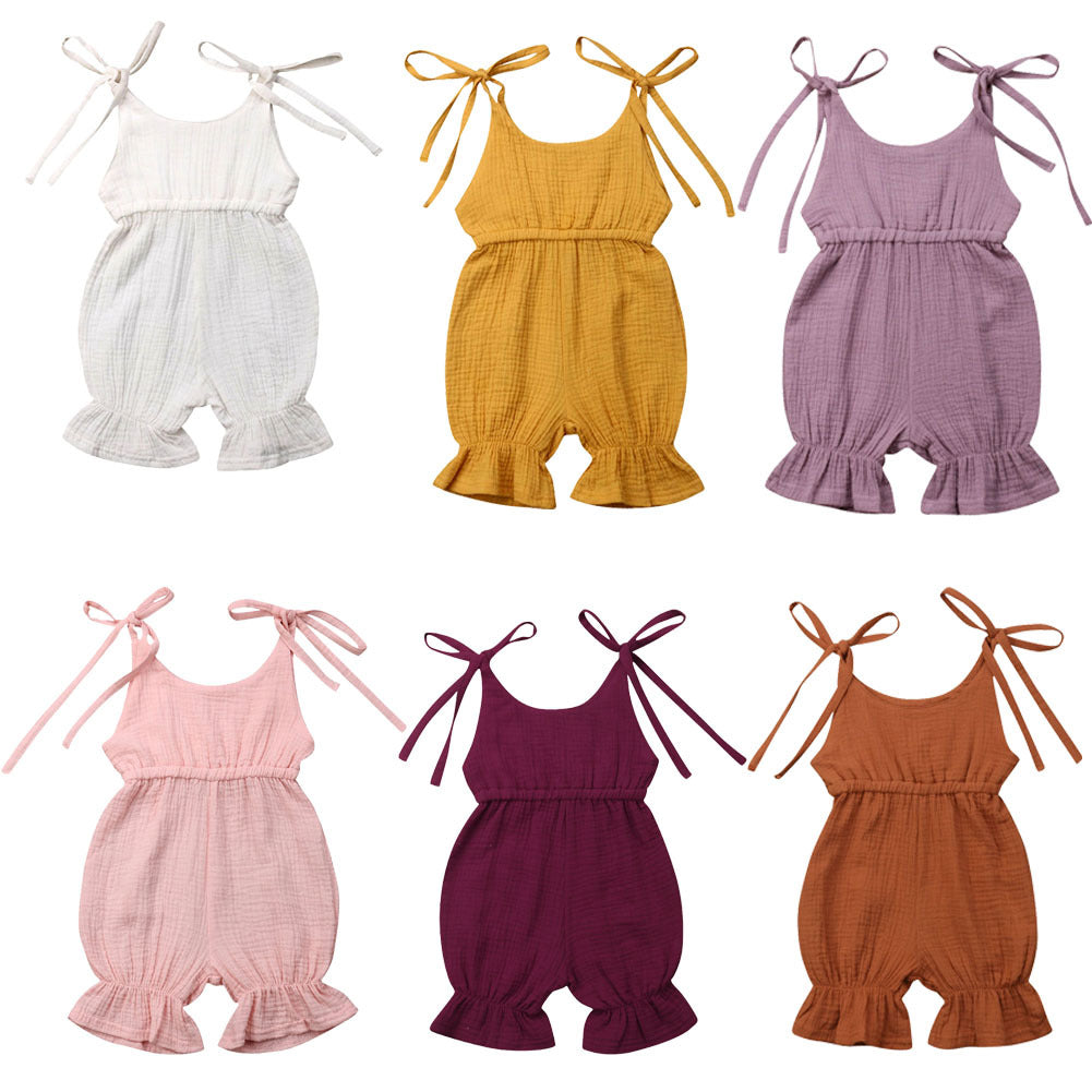 Baby Meisjes Mouwloze Romper – Comfortabele Zomer Jumpsuit
